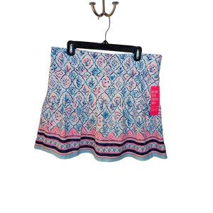 NWT Aryeh Preppy Pink White Blue XL Seashell Skort